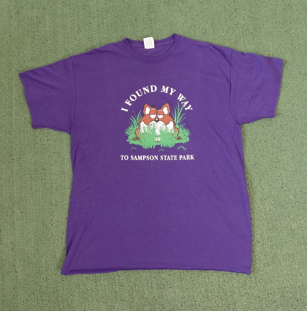 VINTAGE I Found My Way To Sampson State Park Fox T Shirt Size XL